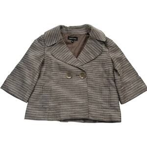 Isabel & Nina women's cropped blazer woven pattern double breasted office Size 8